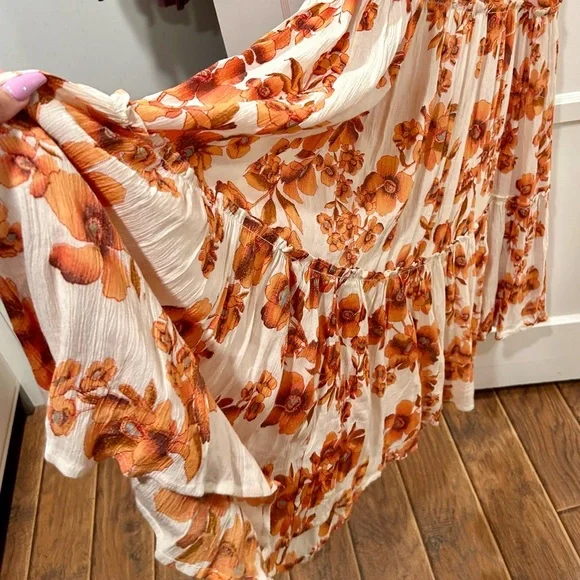 Intimately Free People Dress Garden Party Floral Maxi Tiered Size Small - Picture 12 of 16